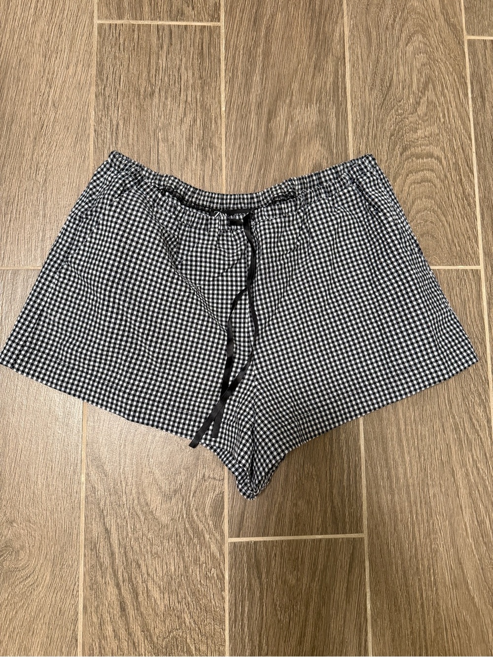 Zara Black & White Gingham Women’s Drawstring Shorts
